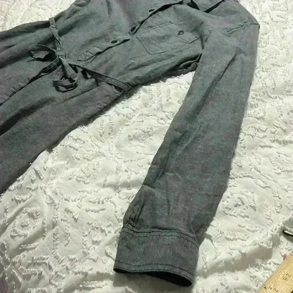 Field &‎ Stream gray cotton shirt dress with tie waist. Women’s size medium - Picture 6 of 10